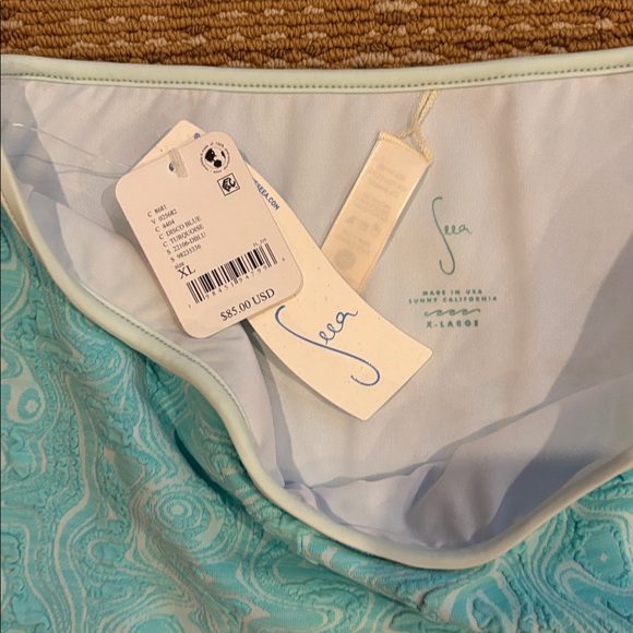 Seea Flor High Waisted Bikini Bottoms in Disco Blue SZ XL NWT - Picture 6 of 6